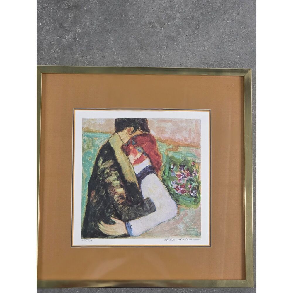 Barbara A. Wood "Embrace" Signed Limited Edition Lithograph – Framed